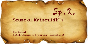 Szuszky Krisztián névjegykártya