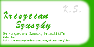 krisztian szuszky business card